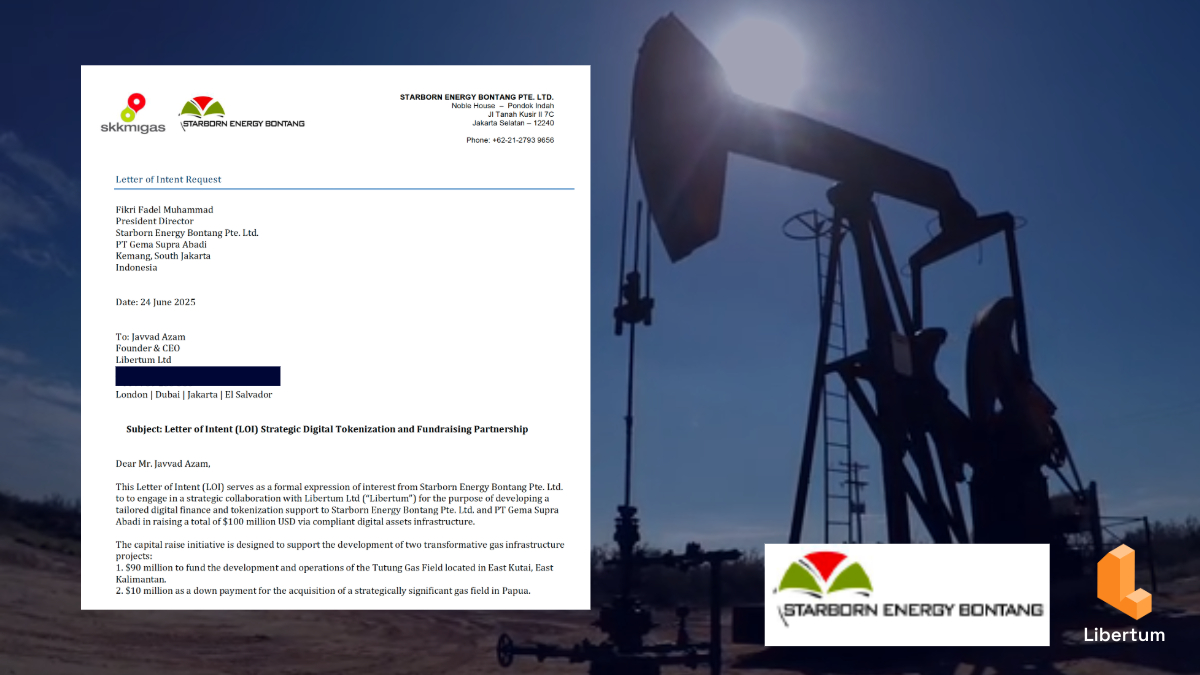 🌐 Starborn Energy Partners with Libertum to Tokenize $100M in Gas Infrastructure Projects Across Singapore & Indonesia